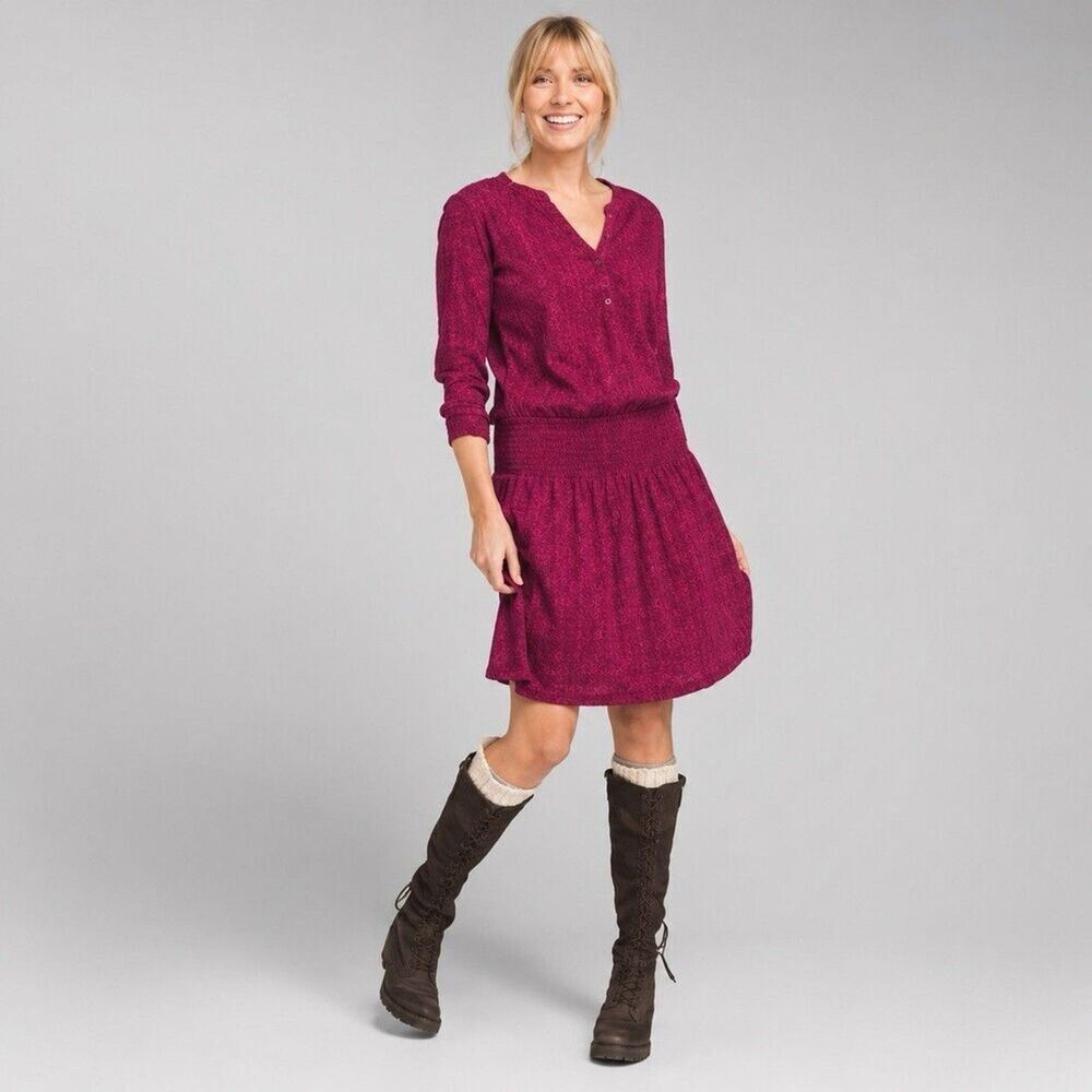 Prana Sugar Pine Dress Organic Cotton Women M Boho Outdoorsy Drop Waist New
